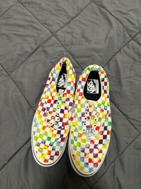Vans Multicolor Tie-Dye Checkerboard Canvas Sneakers